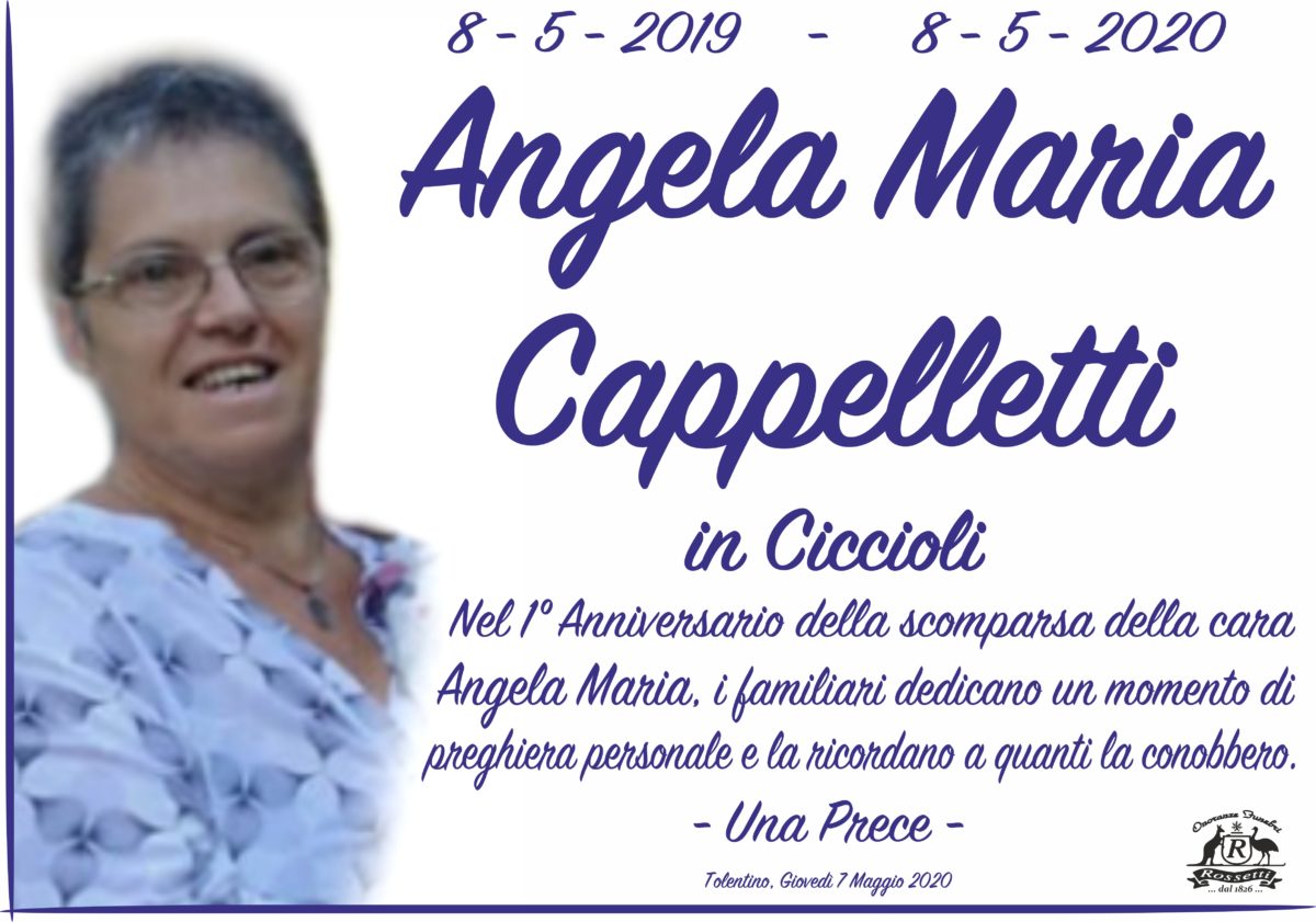 1° Ann. Angela Maria Cappelletti